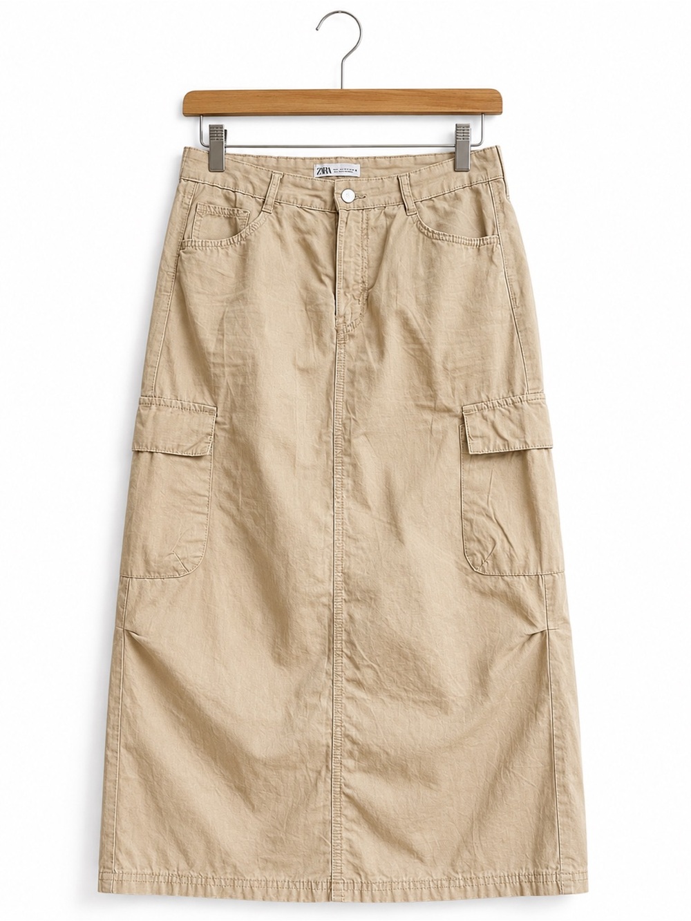 Like New 𝒁𝑨𝑹𝑨 Long Cargo Maxi Skirt Tan Excellent Condition Size Small